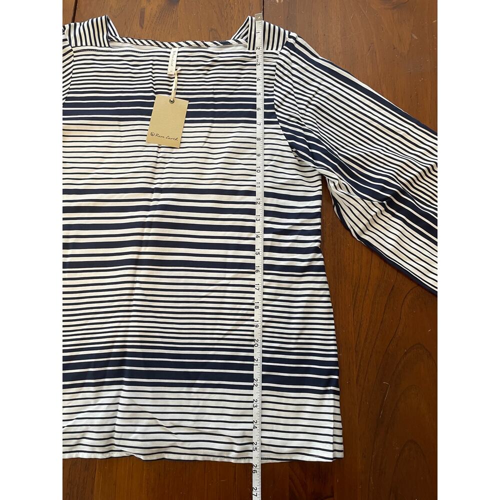 NWT Rare Earth Womens Blouse Sz 12 Made in South Africa Navy White Stripes - Picture 9 of 10